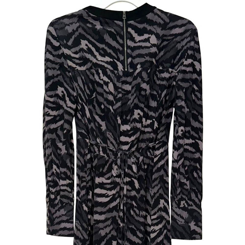 AllSaints Fayre Remix ZEBRA Print Crepe ANIMAL Sexy WILD Midi Dress WOMENS S 4 6 - Picture 8 of 11
